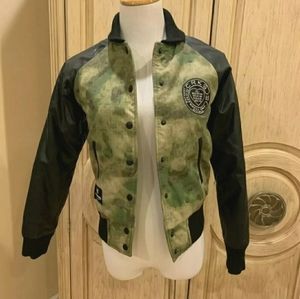 RARE- Crooks & Castles Women's Camouflage Varsity